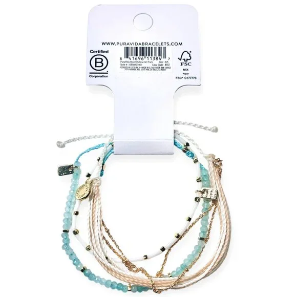 Pura Vida—Limited Edition 3pc Bracelet Style Pack *NWT* + Sticker Set - Picture 4 of 5